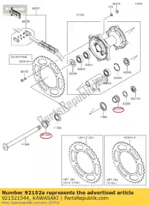 kawasaki 921521544 kraag, rr hub kx450fcf - Onderkant