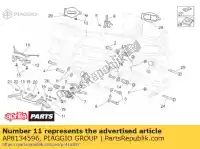 AP8134596, Piaggio Group, Suporte inferior do refrigerador de água aprilia  sl sl falco 1000 2000 2001 2002, Novo