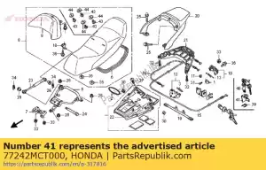 honda 77242MCT000 ficar, cabo de bloqueio do assento - Lado inferior