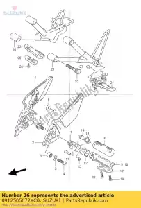 suzuki 0912505072XC0 parafuso, 5x8 - Lado inferior