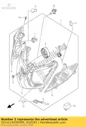 Aquí puede pedir lámpara de cabeza de Suzuki , con el número de pieza 3510114G50999: