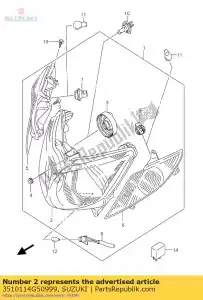 suzuki 3510114G50999 lámpara de cabeza - Lado inferior