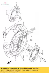 Suzuki 5411110G10YD8 roue, avant (15m - La partie au fond