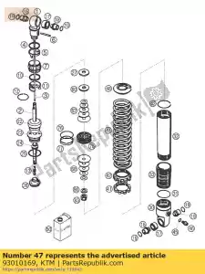 ktm 93010169 resorte (46,5) 50-130 d = 8,0 - Lado inferior