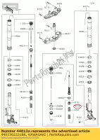 44013022218R, Kawasaki, pijpvork binnen, rechts, f.s.b zr100 kawasaki  z 1000 2015 2016 2017 2018 2019 2020 2021, Nieuw