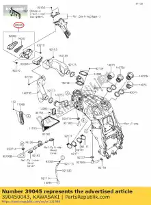 kawasaki 390450043 kana?-assy, ??ram air, fr zx1400hgf - Dół