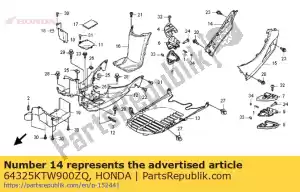 Honda 64325KTW900ZQ cubierta, r. inferior * nh312m * - Lado inferior