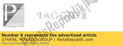 slang van Piaggio Group, met onderdeel nummer 274498, bestel je hier online: