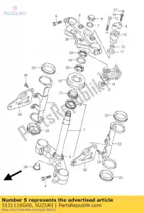 suzuki 5131116G00 hoofd, stuur h - Onderkant