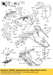 Qui puoi ordinare soggiorno, parafango anteriore, sinistra ksf450b8f da Kawasaki , con numero parte 350630398: