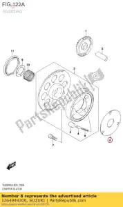 Suzuki 1264949300 shim, starter cl - Onderkant