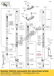 Kawasaki 440130076 pipe-fork inner,rh - Bottom side