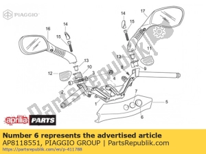 aprilia AP8118551 stuurplaat plug - Onderkant