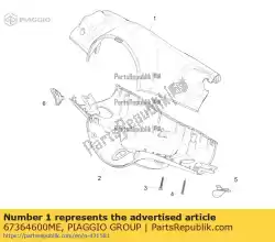 Aqui você pode pedir o capa superior do guidão em Piaggio Group , com o número da peça 67364600ME: