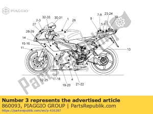 aprilia 860093 naklejka na lew? górn? owiewk? - Dół