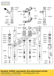 Ici, vous pouvez commander le tube de fourche gauche extérieur ej800abf auprès de Kawasaki , avec le numéro de pièce 440050083: