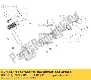 Piaggio Group 886884 piston ring - Bottom side