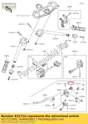 Ici, vous pouvez commander le vis, ajuster l'écrou auprès de Kawasaki , avec le numéro de pièce 921721060: