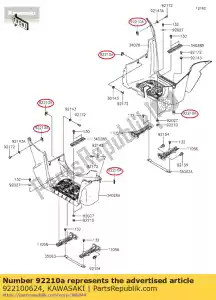 kawasaki 922100624 porca, folha de mola, 6 mm kvf750fbf - Lado inferior