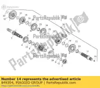 849304, Piaggio Group, Engranaje de la tercera rueda z = 30 aprilia  dorsoduro shiver zd4rab00, zd4rad00 zd4rag00 zd4sm000, zd4sma00, zd4smc00, zd4smc01 750 2007 2008 2009 2010 2011 2012 2013 2014 2015 2016, Nuevo