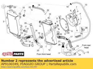 Piaggio Group AP9100349 waterkoeler. reh - Onderkant