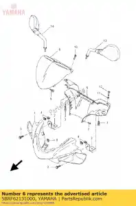 Yamaha 5BRF62131000 manija de la cubierta - Lado inferior