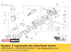 Piaggio Group AP8104601 serrure de selle - La partie au fond