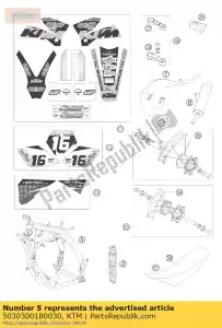 ktm 5030300180030 quadro 125 sx tyla r.'ba05 - Lado inferior