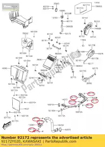 Kawasaki 92172Y020 vis, taraudage, 5x16 - La partie au fond