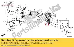 Aquí puede pedir collar, fr. Defensa de Honda , con el número de pieza 61105MA3000: