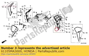 honda 61105MA3000 collar, fr. fender - Bottom side