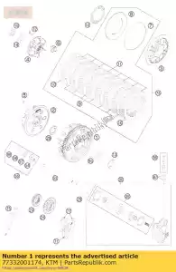 ktm 77332001174 buitenste koppeling cpl. - Onderkant
