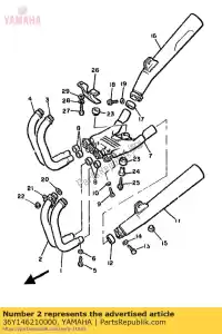 Yamaha 36Y146210000 tuyau, échappement 2 - La partie au fond