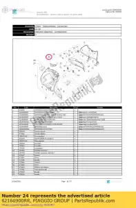 Piaggio Group 62166900RR liquide de refroidissement insp. porte - La partie au fond