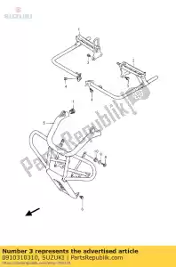 Suzuki 0910310310 parafuso, 10x20 - Lado inferior