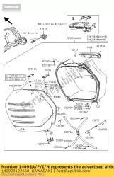 Aqui você pode pedir o capa, bolsa lateral, lh, m. S. Bl zg140 em Kawasaki , com o número da peça 140920122660: