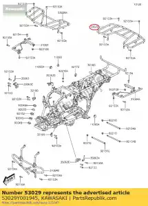 Kawasaki 53029Y001945 carrier,rr,black - Bottom side