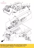 5EL146200000, Yamaha, tuyau d'échappement assy 2 yamaha xvs 1100 1999 2000 2001 2002, Nouveau