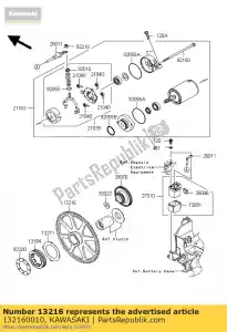 Kawasaki 132160010 gear-comp - Onderkant