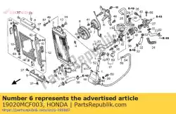 Ici, vous pouvez commander le ventilateur, refroidissement auprès de Honda , avec le numéro de pièce 19020MCF003: