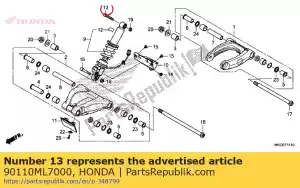 honda 90110ML7000 parafuso, soquete, 10x55 - Lado inferior