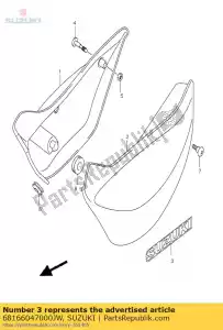 suzuki 68166047000JW embleem, stoel tai - Onderkant