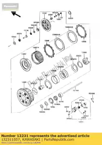 Kawasaki 132311057 liberação-montagem-embreagem - Lado inferior