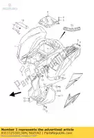 6311121G0130H, Suzuki, spatbord achter suzuki lt z 250 2004 2005 2006 2007 2008 2009 2010, Nieuw