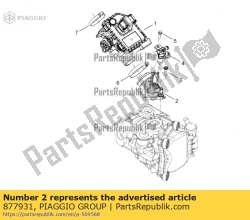 Aprilia 877931, Intake fitting with depress.intake, OEM: Aprilia 877931