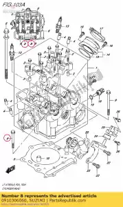 suzuki 0910306060 tornillo 6x100 - Lado inferior