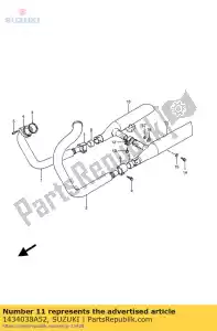 suzuki 1434038A52 silencioso, abaixe, l - Lado inferior