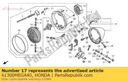 Ici, vous pouvez commander le coffret, phare auprès de Honda , avec le numéro de pièce 61300MEGA40: