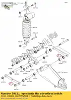 391110018, Kawasaki, tirante, suspensión zx636-c1h kawasaki  zx 600 1000 2005 2006 2007 2008 2009 2010 2011 2012 2017 2018, Nuevo