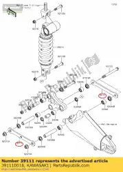 Aquí puede pedir tirante, suspensión zx636-c1h de Kawasaki , con el número de pieza 391110018: